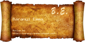 Baranyi Emma névjegykártya