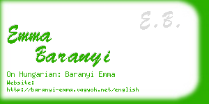 emma baranyi business card